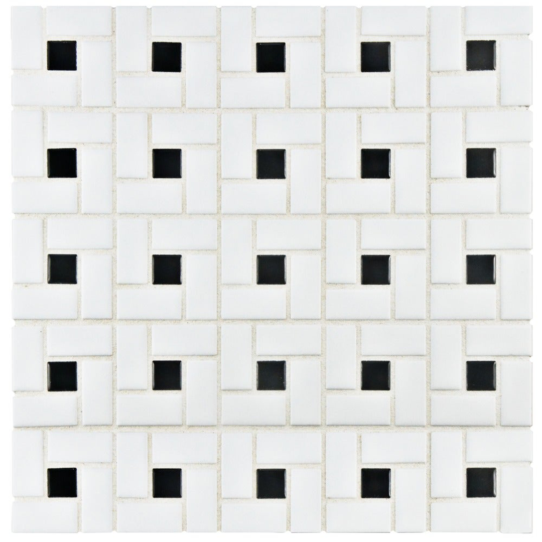 Somertile 12.5x12.5 in spiral 1x2 in white black porcelain mosaic tile pack of 10 86776eb0 b530 4f24 a57c 30b6e6de2899 1000